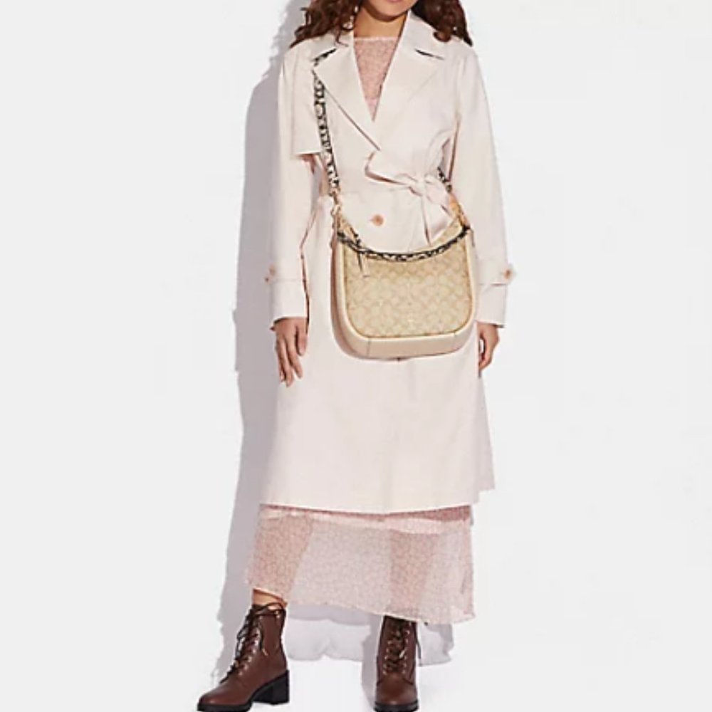 NWT Coach Jules Hobo In Signature Canvas- Light Khaki - Picture 4 of 5